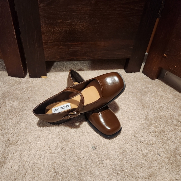 Steve Madden Chocolate Mary Jane Loafers - Picture 2 of 5